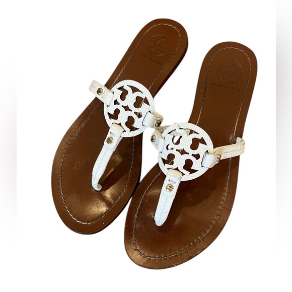 Tory Burch Mini Miller Gabriel Flat Thong in Ivory Womens Size 6 - Picture 1 of 3
